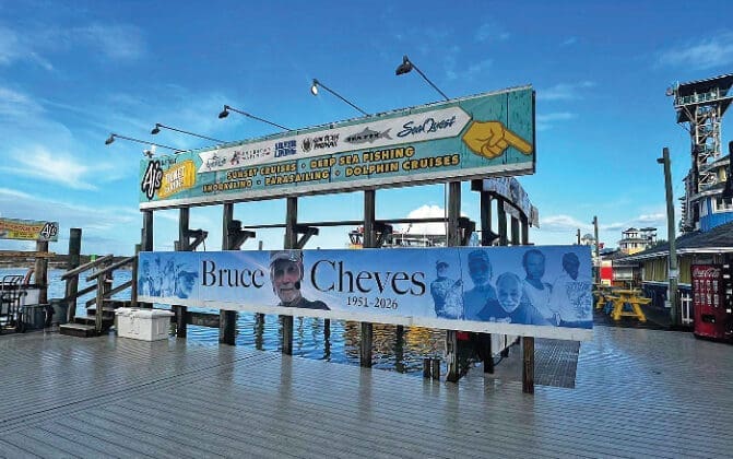 Bruce AJs Sign at docks